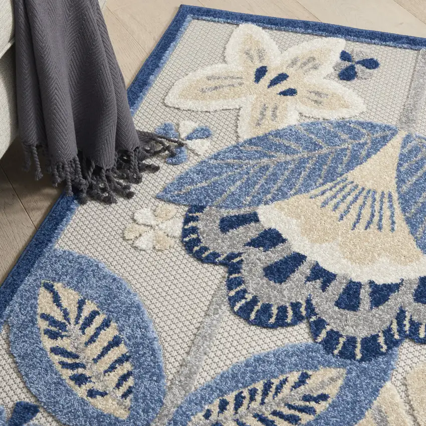 Blue And Gray Indoor Outdoor Area Rug Photo 9