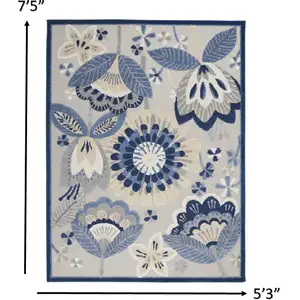 Photo of Blue and Gray Indoor Outdoor Area Rug