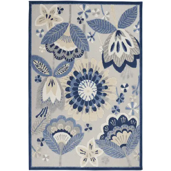 Blue And Gray Indoor Outdoor Area Rug Photo 6