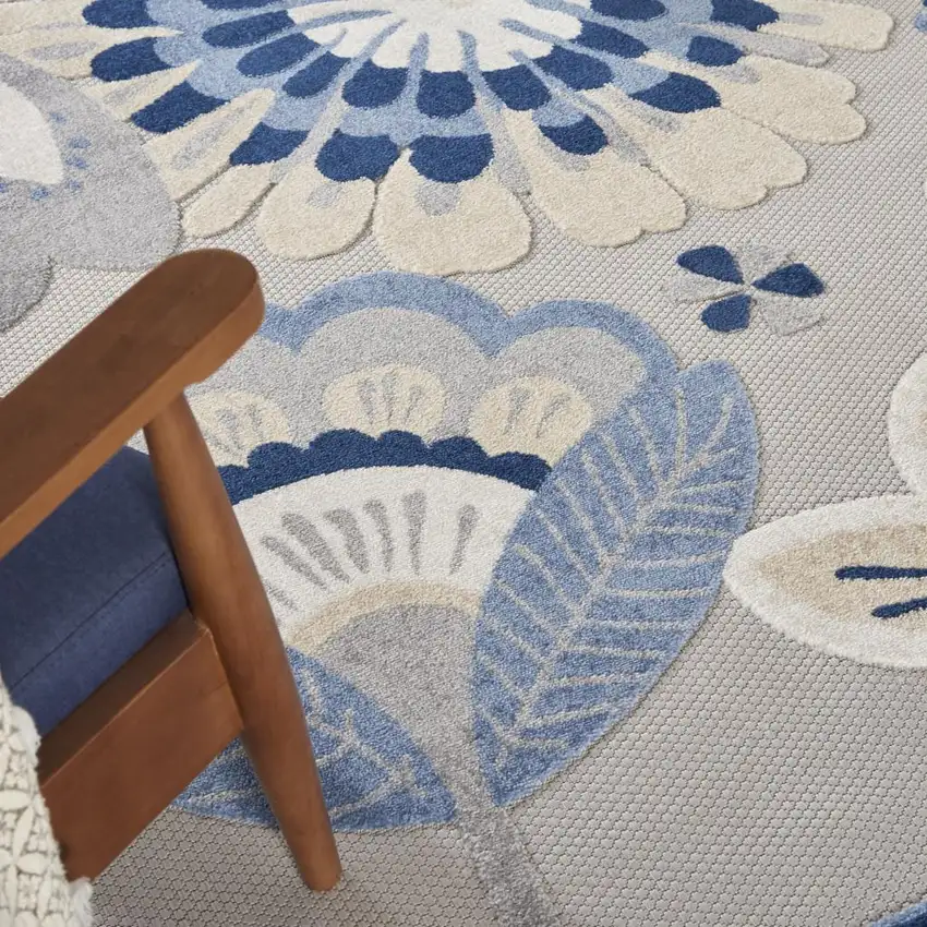 Blue And Gray Indoor Outdoor Area Rug Photo 9