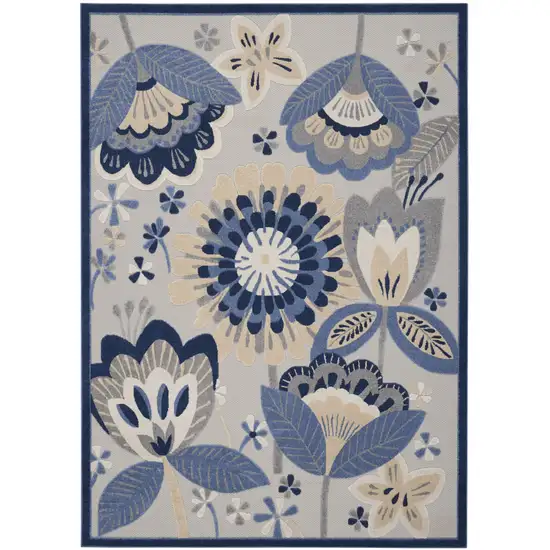 Blue And Gray Indoor Outdoor Area Rug Photo 5