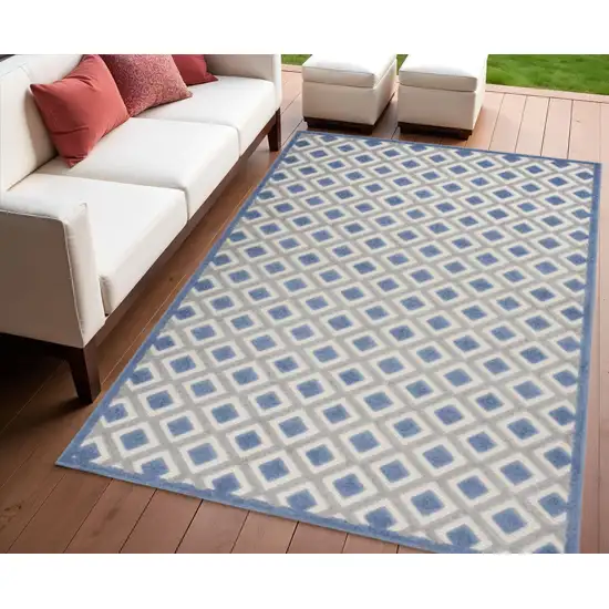 Blue And Gray Indoor Outdoor Area Rug Photo 2
