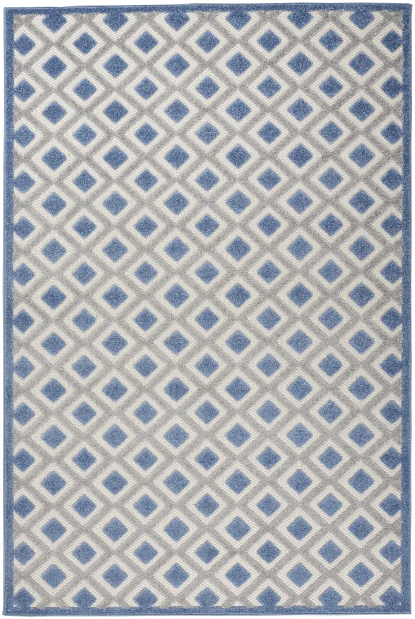 Blue And Gray Indoor Outdoor Area Rug Photo 4