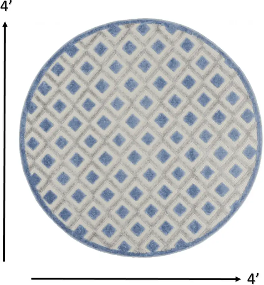 Blue and Gray Indoor Outdoor Area Rug Photo 3