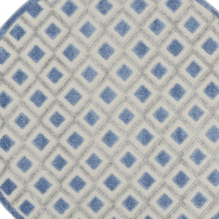Blue and Gray Indoor Outdoor Area Rug Photo 11