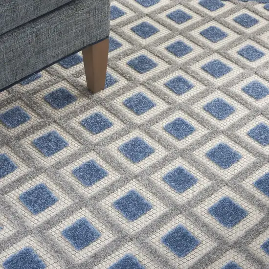 Blue And Gray Indoor Outdoor Area Rug Photo 5