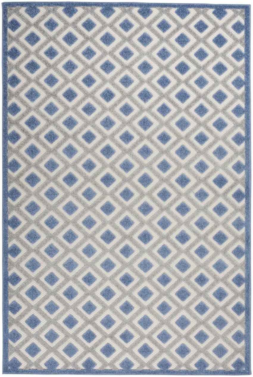 Blue And Gray Indoor Outdoor Area Rug Photo 1