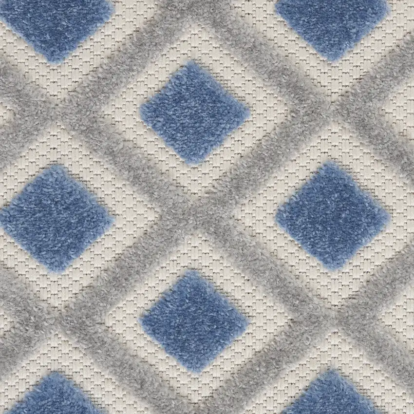 Blue and Gray Indoor Outdoor Area Rug Photo 7