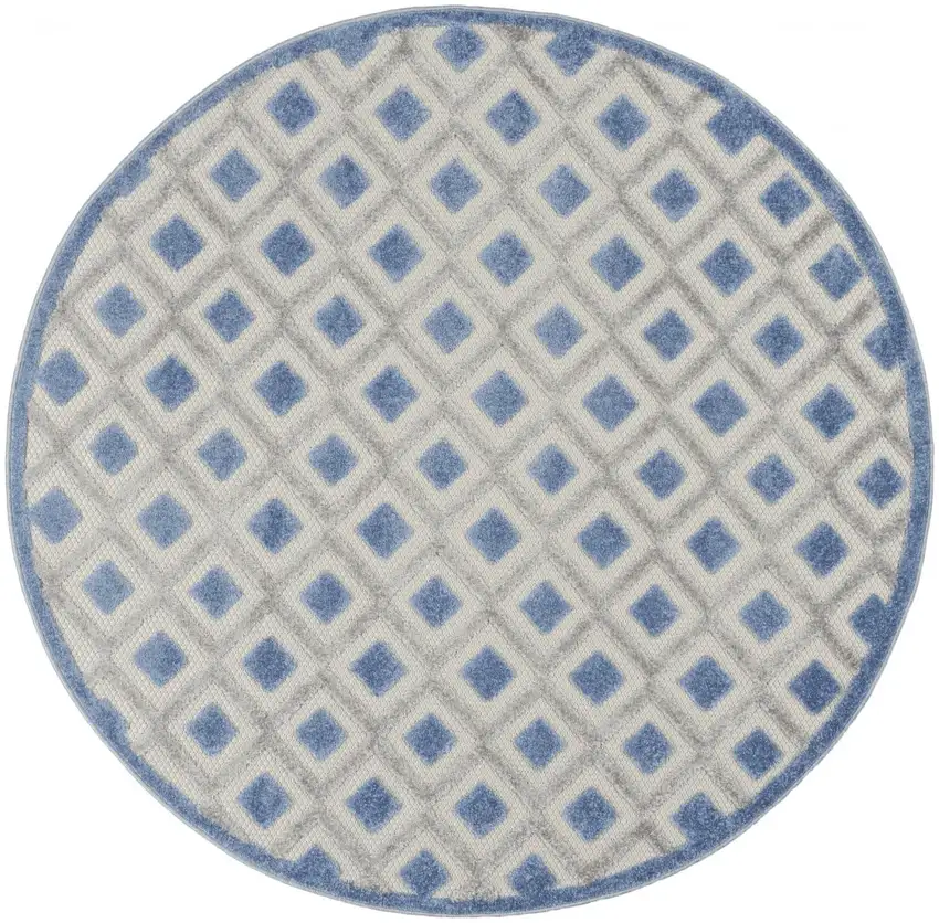 Blue and Gray Indoor Outdoor Area Rug Photo 12