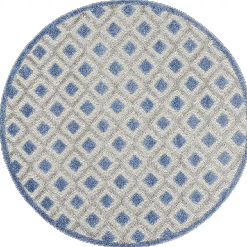 Blue and Gray Indoor Outdoor Area Rug Photo 11