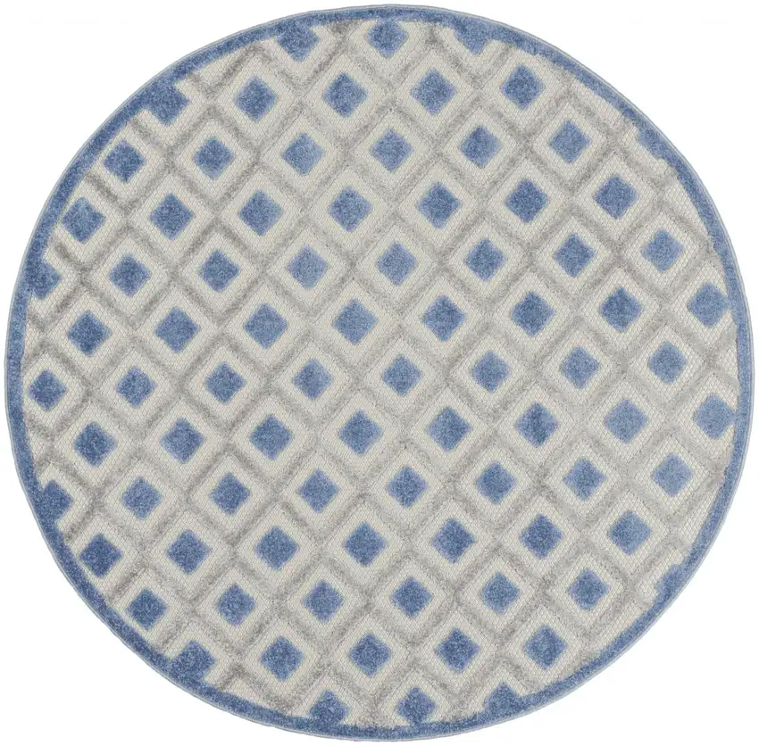 Blue and Gray Indoor Outdoor Area Rug Photo 1