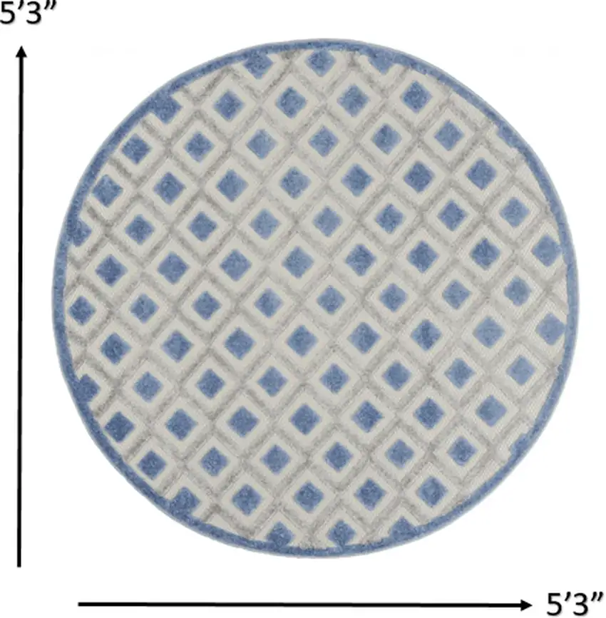 Blue and Gray Indoor Outdoor Area Rug Photo 3