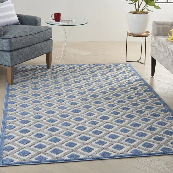 Blue And Gray Indoor Outdoor Area Rug Photo 6