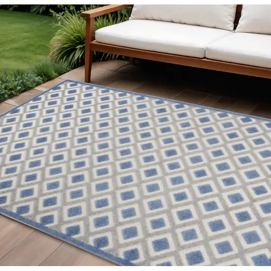 Blue And Gray Indoor Outdoor Area Rug Photo 2