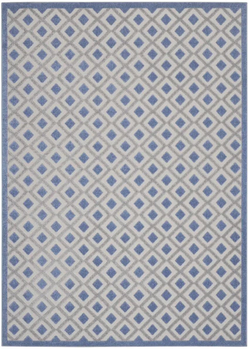 Blue and Gray Indoor Outdoor Area Rug Photo 1