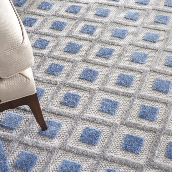 Blue And Gray Indoor Outdoor Area Rug Photo 9