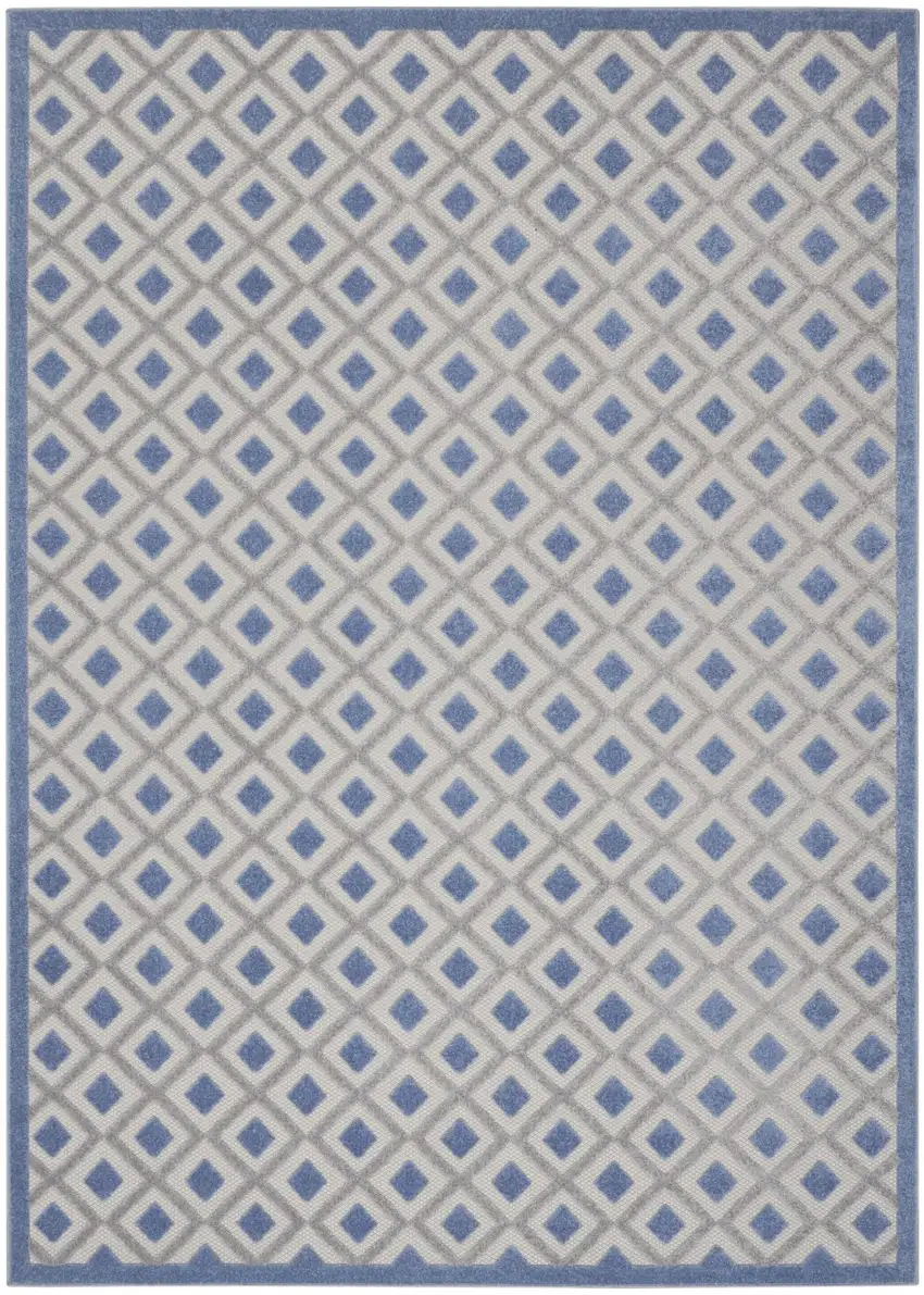 Blue and Gray Indoor Outdoor Area Rug Photo 8