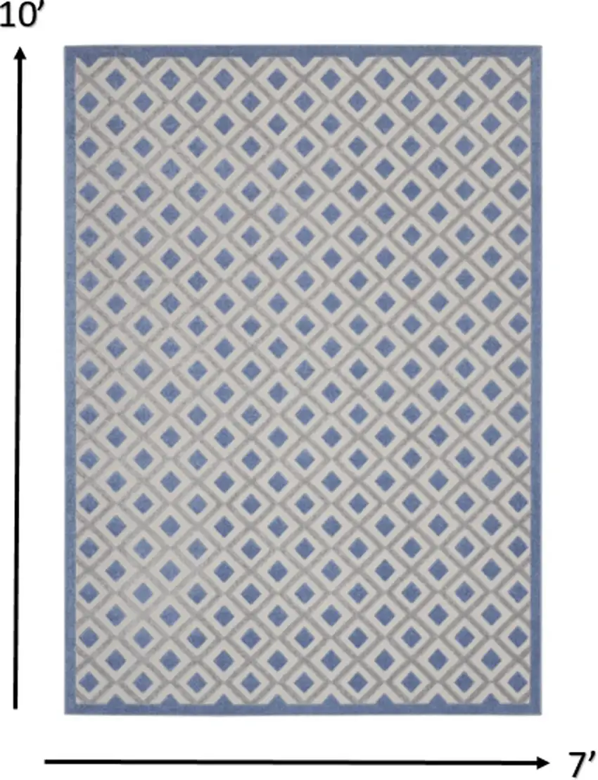 Blue and Gray Indoor Outdoor Area Rug Photo 4
