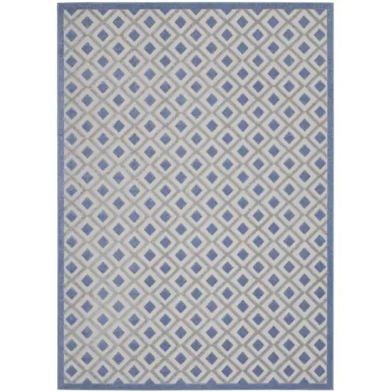 Blue And Gray Geometric Indoor Outdoor Area Rug Photo 2