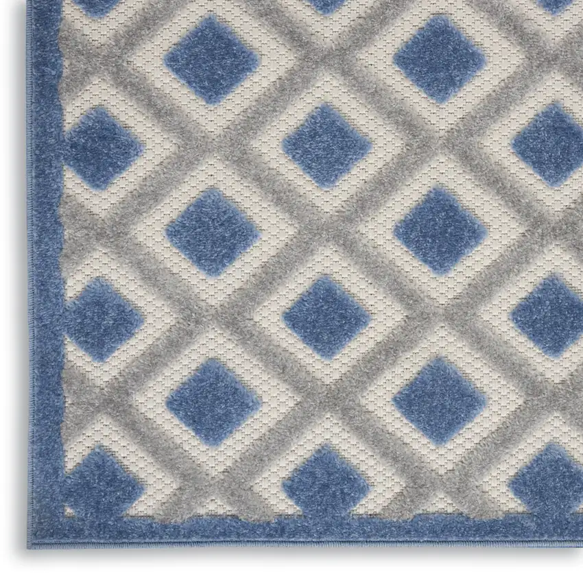 Blue And Gray Indoor Outdoor Area Rug Photo 7