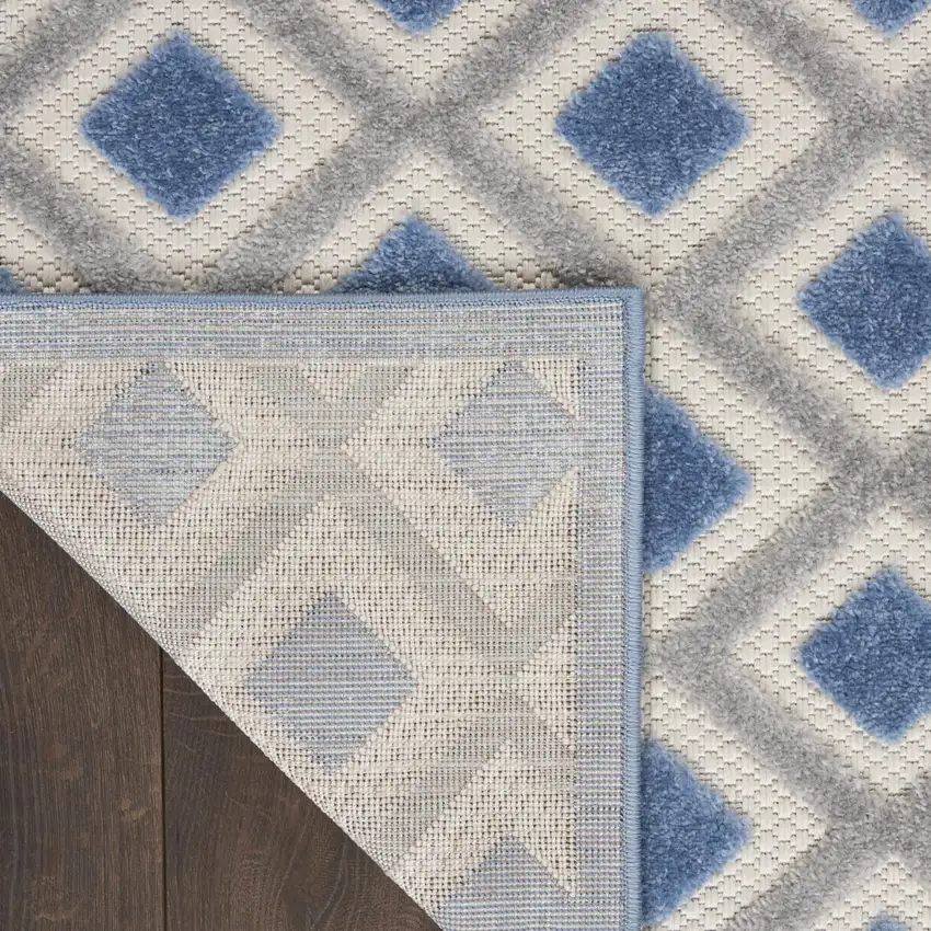 8' X 11' Blue And Gray Indoor Outdoor Area Rug Photo 9