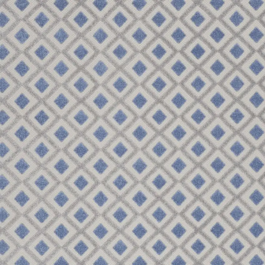 Blue And Gray Geometric Indoor Outdoor Area Rug Photo 2
