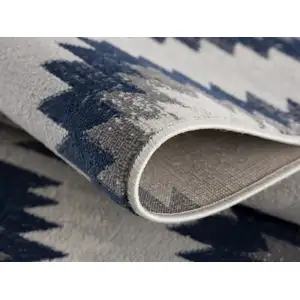 Photo of Blue and Gray Kilim Pattern Area Rug