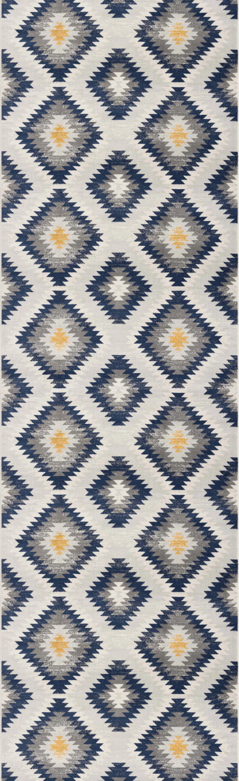 Blue and Gray Kilim Pattern Area Rug Photo 3