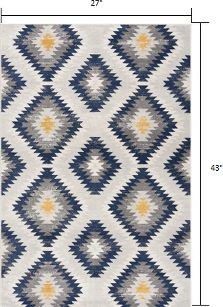 Blue and Gray Kilim Pattern Area Rug Photo 1