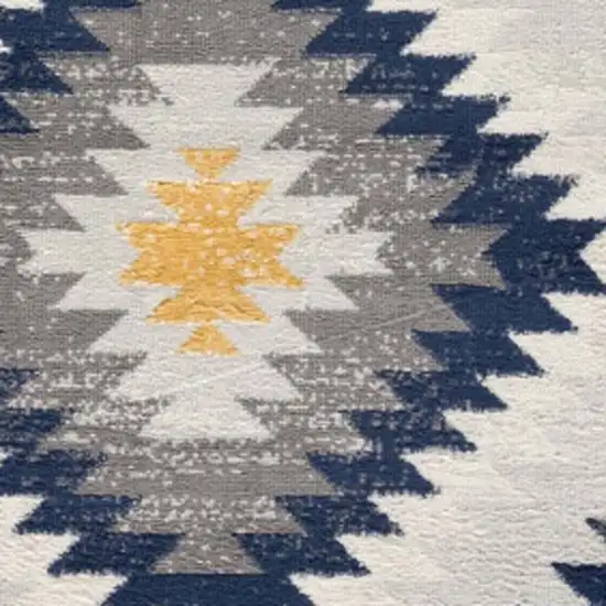 Blue Ikat Kilim Area Rug Photo 4