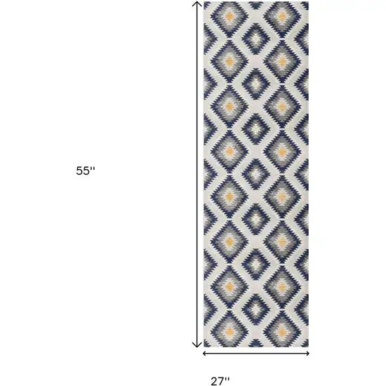 Blue Ikat Kilim Area Rug Photo 3