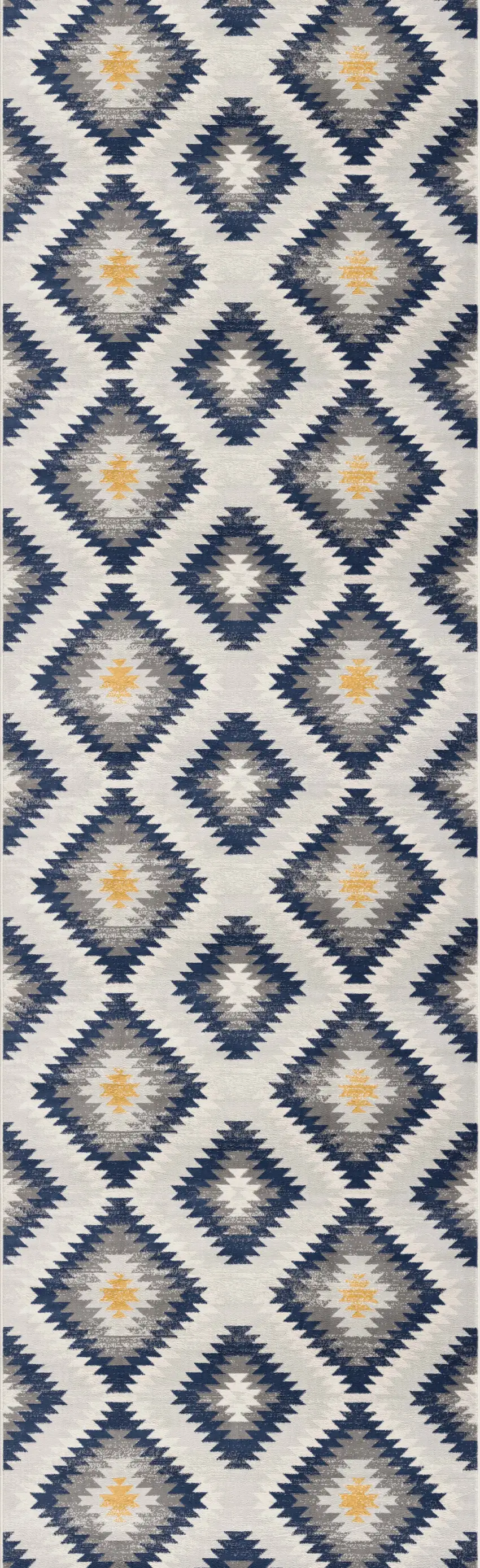 2' X 6' Blue Ikat Kilim Area Rug Photo 2