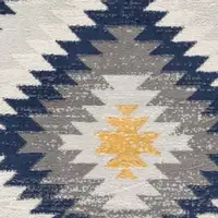 Photo of Blue and Gray Kilim Pattern Area Rug