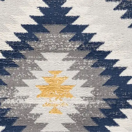 Blue Ikat Kilim Area Rug Photo 4