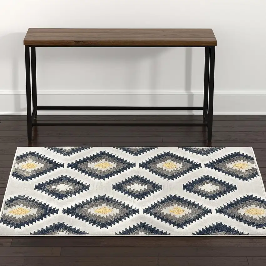 Blue Ikat Kilim Area Rug Photo 2