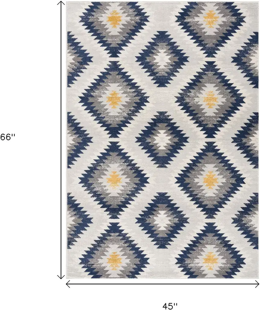 Blue Ikat Kilim Area Rug Photo 6
