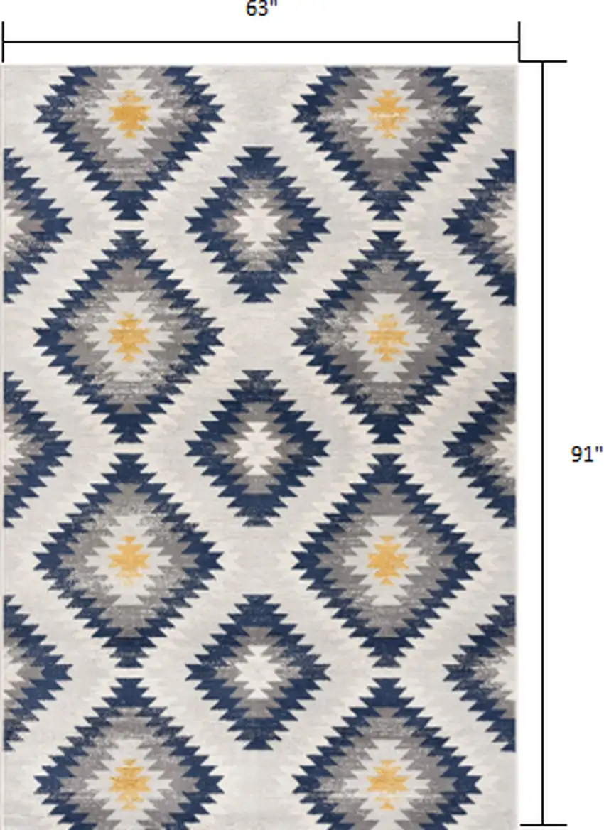 Blue and Gray Kilim Pattern Area Rug Photo 1