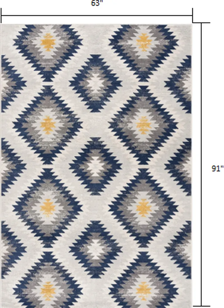 Blue and Gray Kilim Pattern Area Rug Photo 1
