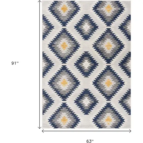 Blue Ikat Kilim Area Rug Photo 9