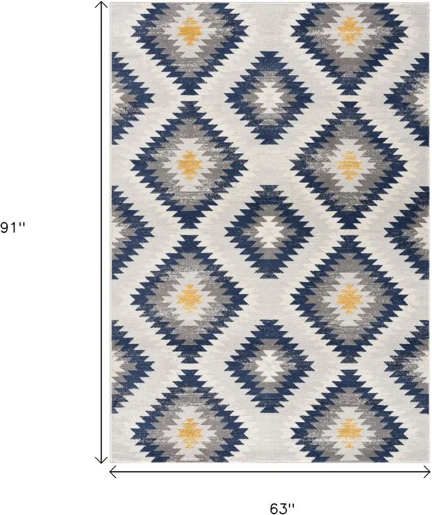 Blue Ikat Kilim Area Rug Photo 9