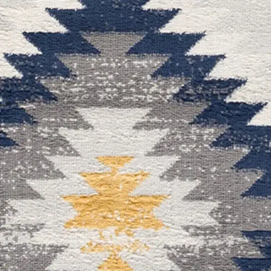 Blue Ikat Kilim Area Rug Photo 3