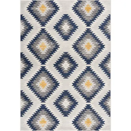 Blue Ikat Kilim Area Rug Photo 3