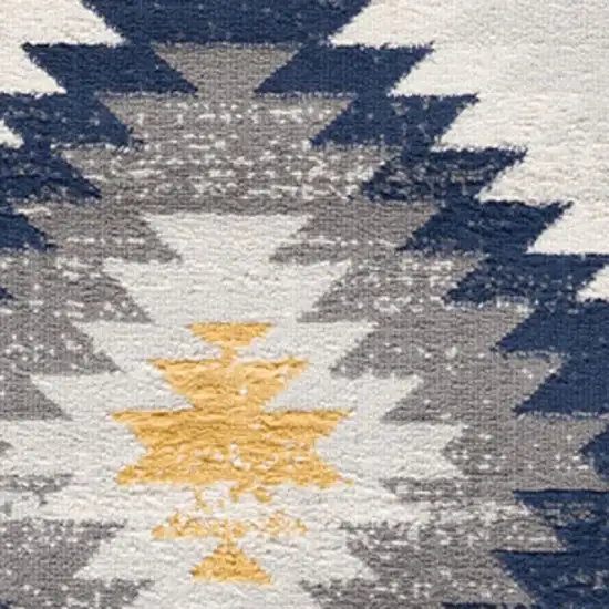 Blue Ikat Kilim Area Rug Photo 4