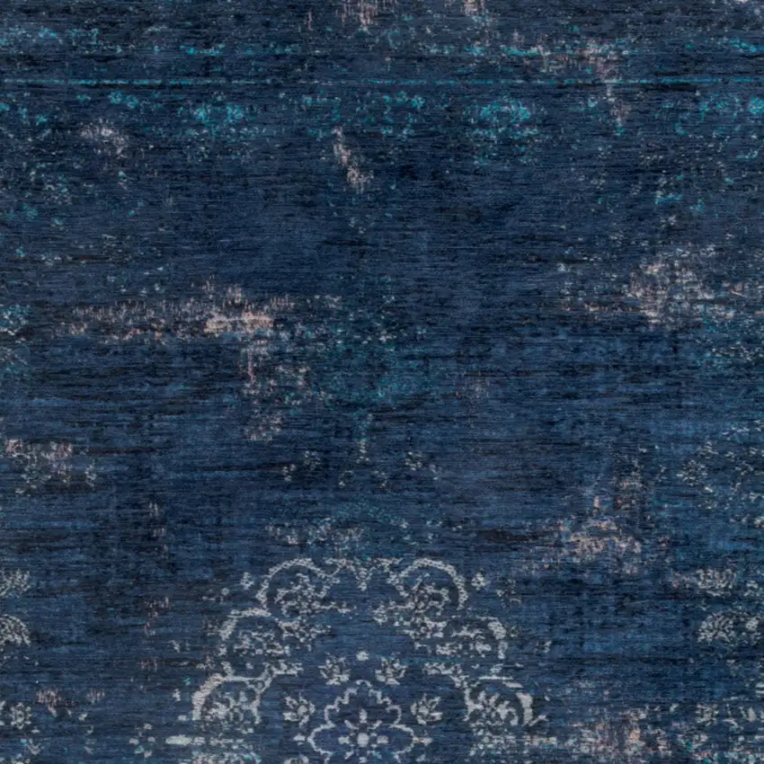 Blue and Gray Medallion Non Skid Area Rug Photo 5