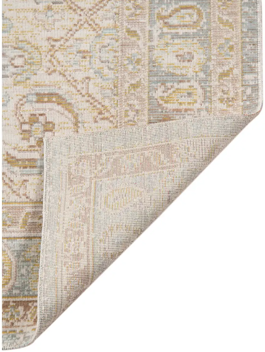 Blue and Gray Medallion Power Loom Area Rug Photo 3