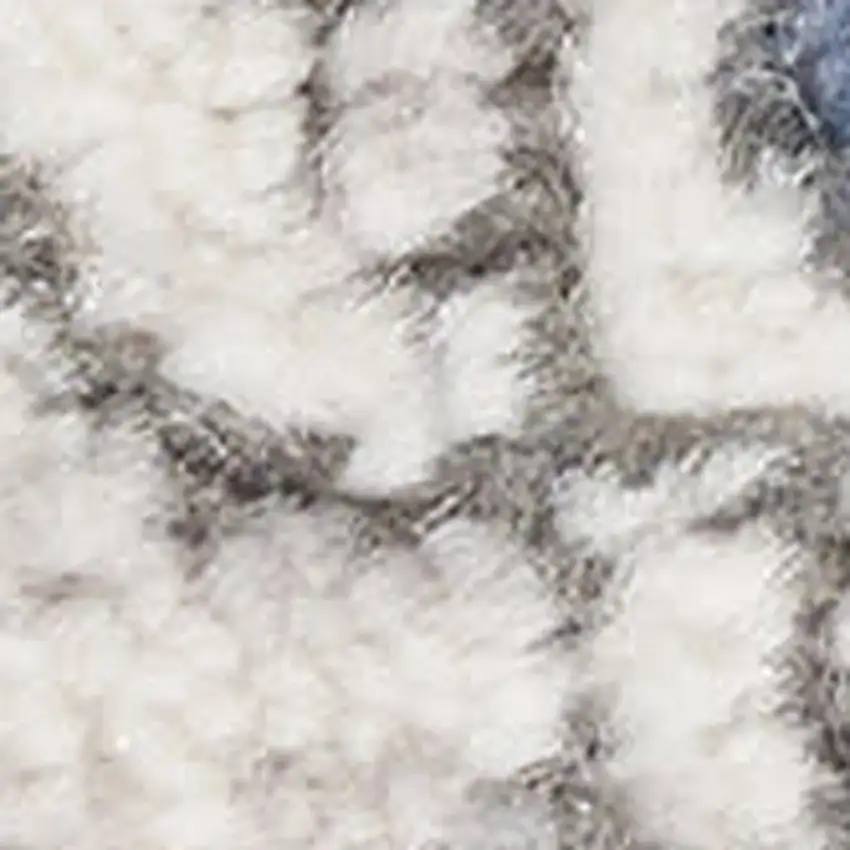 8' Blue And Gray Medallion Runner Rug Photo 3