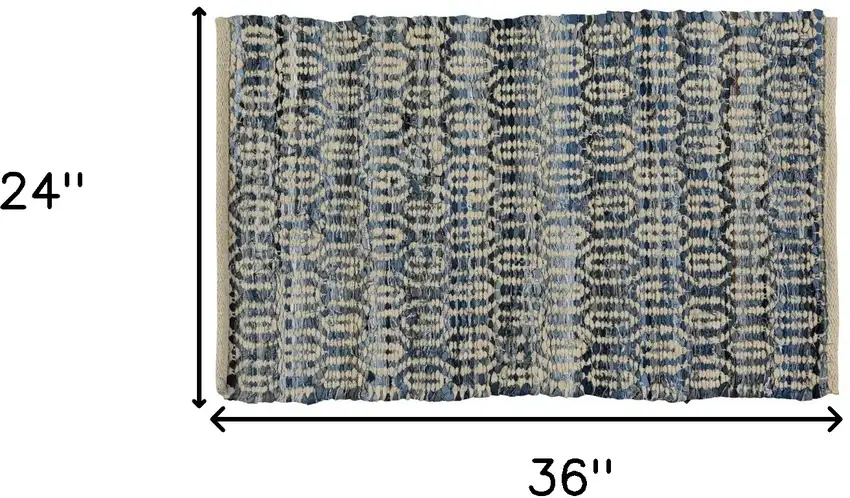 Blue and Gray Ogee Scatter Rug Photo 5
