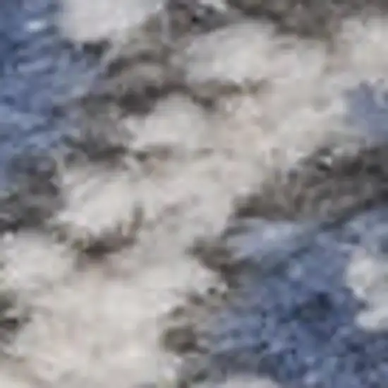 Blue and Gray Oriental Power Loom Area Rug Photo 4