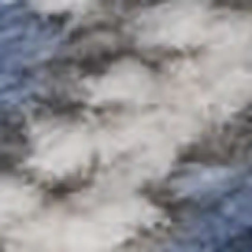 Blue and Gray Oriental Power Loom Area Rug Photo 3