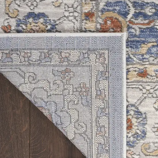 Blue and Gray Oriental Power Loom Area Rug Photo 9